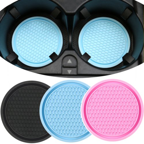 Image of Elegant Rhinestone Car Cup Holder Pad with Non-Slip Grip – Stylish Auto Interior Accessory for Drinks and Decor