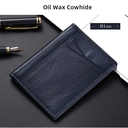 Image de Portefeuille Ultra-Mince en Cuir Véritable pour Homme