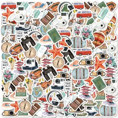 Image de Décalcomanies Vintage Graffiti - 46 Pièces pour Personnaliser Vos Objets