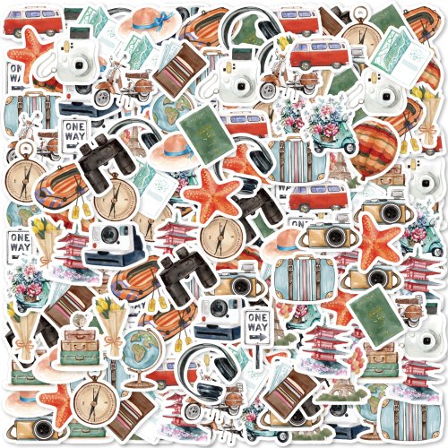 Zdjęcie 46 sztuk Vintage Travel Graffiti naklejki zdobione notatnik kubek wody pamiętnik walizka gitara klasyczna zabawka album do scrapbookingu DIY naklejki