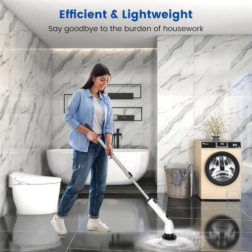Image of EcoPower Cordless Spin Scrubber – Natural, Multi-Use Electric Cleaning Brush for Kitchen, Bathroom, and Home Surfaces