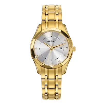 Image de Montre Quartz Dorée Étanche - Style Moderne pour Homme & Femme