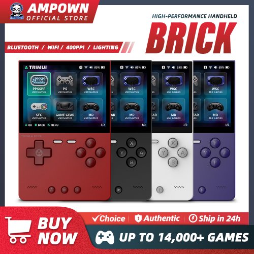 Afbeelding van Trimui Baksteen Handheld Game Console met 3.2-inch IPS Scherm, Linux Systeem, Metalen Achterpaneel en LED Verlichting – Inclusief Gratis Keycap Geschenk