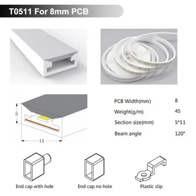 Image de Tube néon LED flexible IP67 en silicone souple 1m à 5m