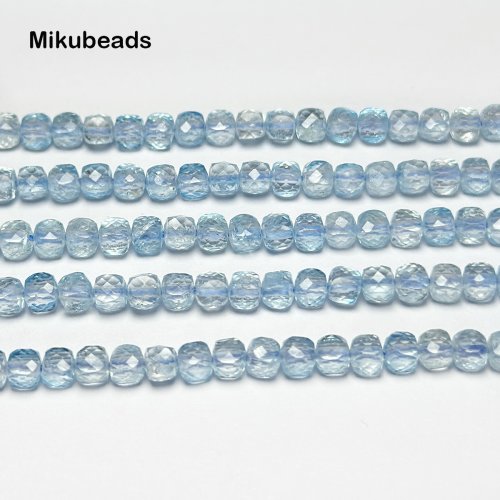 Image de Topaze Bleue 4mm - Perles Rondes Facettées pour Bijoux