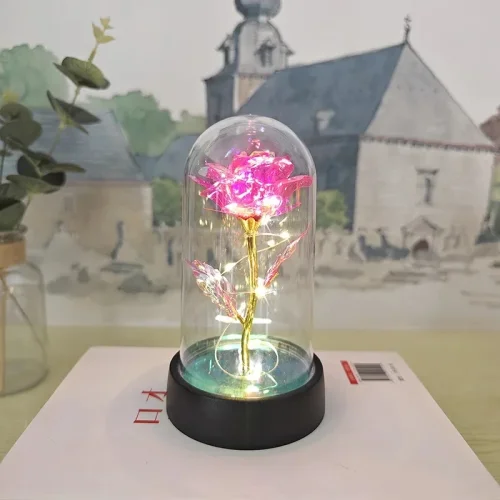 Bild von Künstliche Rosenblüten, Valentinstagsgeschenk für Freundin, ewige Rose, LED-Lichtfolie, Blumen, Hochzeitsdekoration, Weihnachtsgeschenke