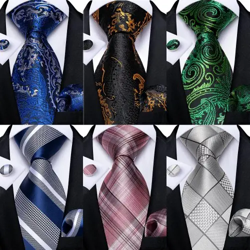 Image de Cravates en Soie Homme - Ensemble Élégant pour Mariage & Cérémonies