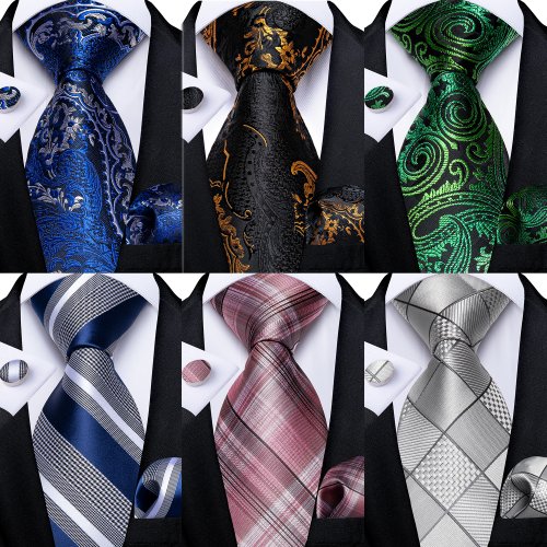 Immagine di Cravatta di Seta Uomo 160 cm con Set Accessori