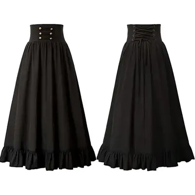 Image de Jupe Maxi Vintage Plissée - Style Renaissance & Victorien