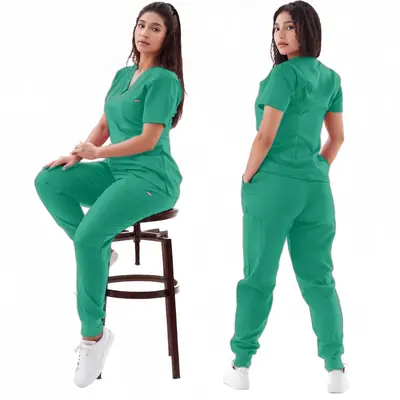 Image de Tenue Médicale Multicolore - Ensemble Blouse & Pantalon
