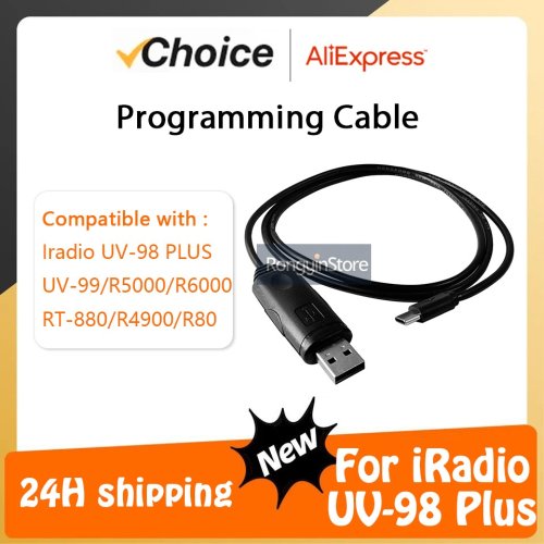 Image of USB Type-C Programming Cable for IRadio UV-98 Plus, UV-99, R-5000, R-6000, Radtel RT-880 Walkie Talkies – Windows Compatible