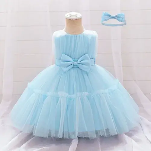 Image de Robe de Princesse pour Bébé Fille - Baptême, Mariage, Anniversaire