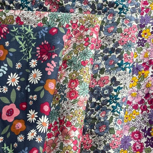 Imagen de Tela de popelina de algodón 100% Floral para niños, tejido Liberty para costura de bebés, vestidos y faldas, hecho a mano, 145x50cm