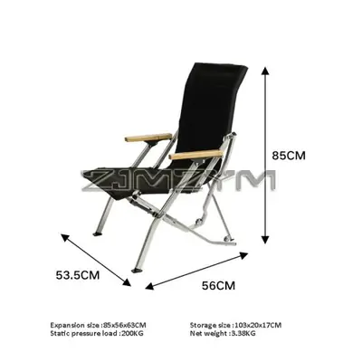 Image de Chaise Pliante Portable Dossier Haut - Fauteuil Inclinable pour Camping et Loisirs