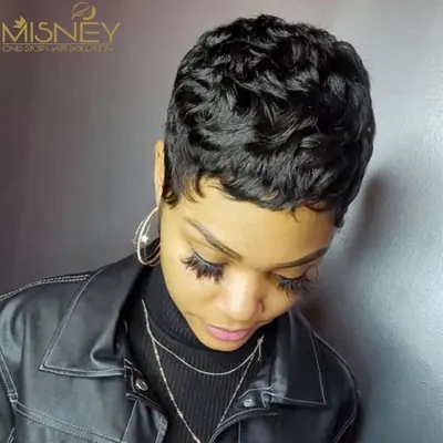 Image de Perruque Bob Brésilienne Remy - Cheveux Naturels Courts