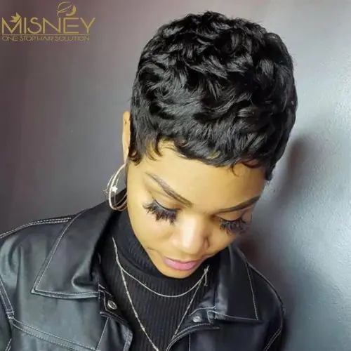 Image de Perruque Bob Brésilienne Remy - Cheveux Naturels Courts