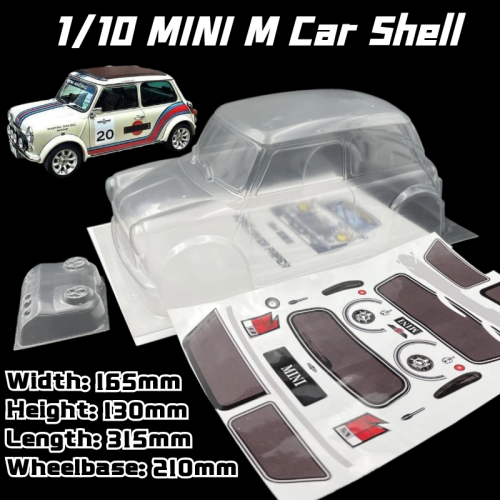 Afbeelding van 1/10 MINI Classic M Auto Shell PVC RC auto Body 210mm Wielbasis 165mm Breedte Transparant Schoon Voor MST TAMIYA CARTEN 3R M Auto