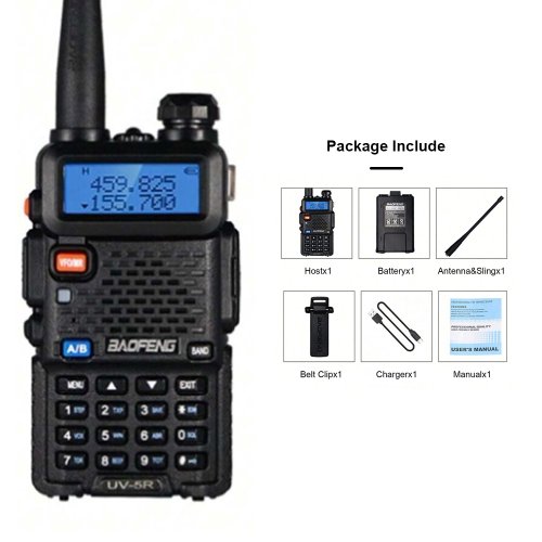 Immagine di Baofeng UV-5R USB Lange Afstand Dual Band Ham Amateur Met Vhf Uhf Fm CB 128CH 2200mAh portatile portatile a lungo raggio Radio bidirezionale