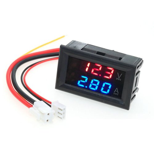 Image de Double Voltmètre Ampèremètre LED - 0-100V / 10A-100A