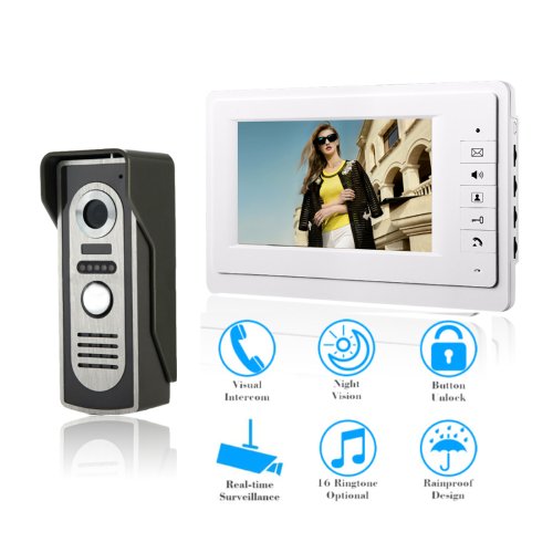 Zdjęcie Yobang Security bezpieczeństwo w domu 7-calowy Monitor przewodowy wideodomofon dzwonek domofonowy domofon 1 ~ 2 Monitor + 1 zestaw kamery