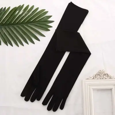 Image de Gants Longs Soie de Lait - Style Rétro Élégant