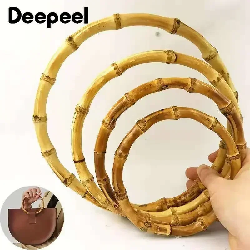 Zdjęcie Bambusowe Pierścienie Uchwyty do Toreb – Naturalne, Okrągłe, Drewniane Akcesoria DIY do Ręcznie Robionych Torb 7,5–18 cm