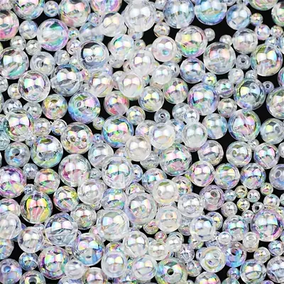 Image de perles artisanales rondes en acrylique de 6 mm 8 mm 10 mm fournitures pour la fabrication de bijoux ...