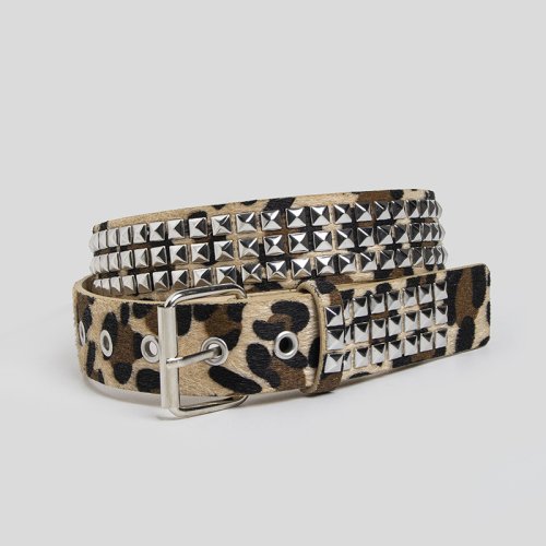 Afbeelding van Punk Roze Bont Klinknagels voor vrouwen Riem Hip Hop Y2k Meisjes Jeans Accessoires Gordel Goth Retro Bruin Pin gesp Pu Tailleband