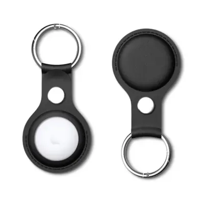 Étui étanche en cuir pour AirTag avec porte-clés