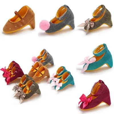Image de Chaussures à talons pour bébé fille - Nœud princesse