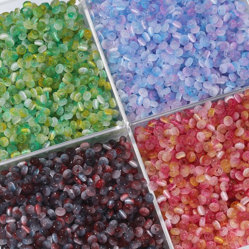 Image de Perles Œil de Chat 4mm - Lot de 100 Pièces