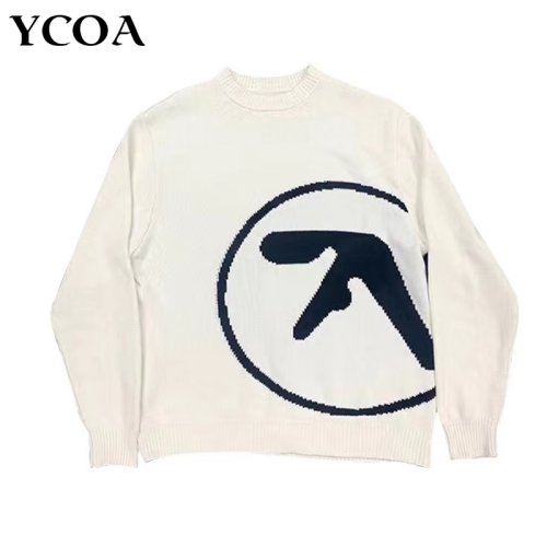 Zdjęcie Sweter Męski Oversized Y2K – Styl Streetwear z Grafiką Aphex Twin