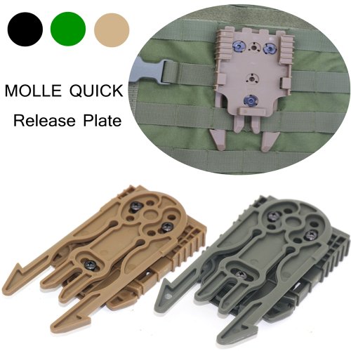 Imagen de Kit de Sistemas de Liberación Rápida Universal QLS 19-22 con Placa Molle para Funda de Pistola, Adaptador de Plataforma y Soporte de Transporte para Chaleco de Caza