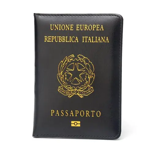 Image de Étui de Passeport Italien en Cuir PU Noir - Élégant & Protecteur