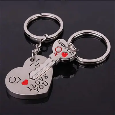 Image de Porte-clés Coeur Amoureux - Cadeau Romantique pour Couple