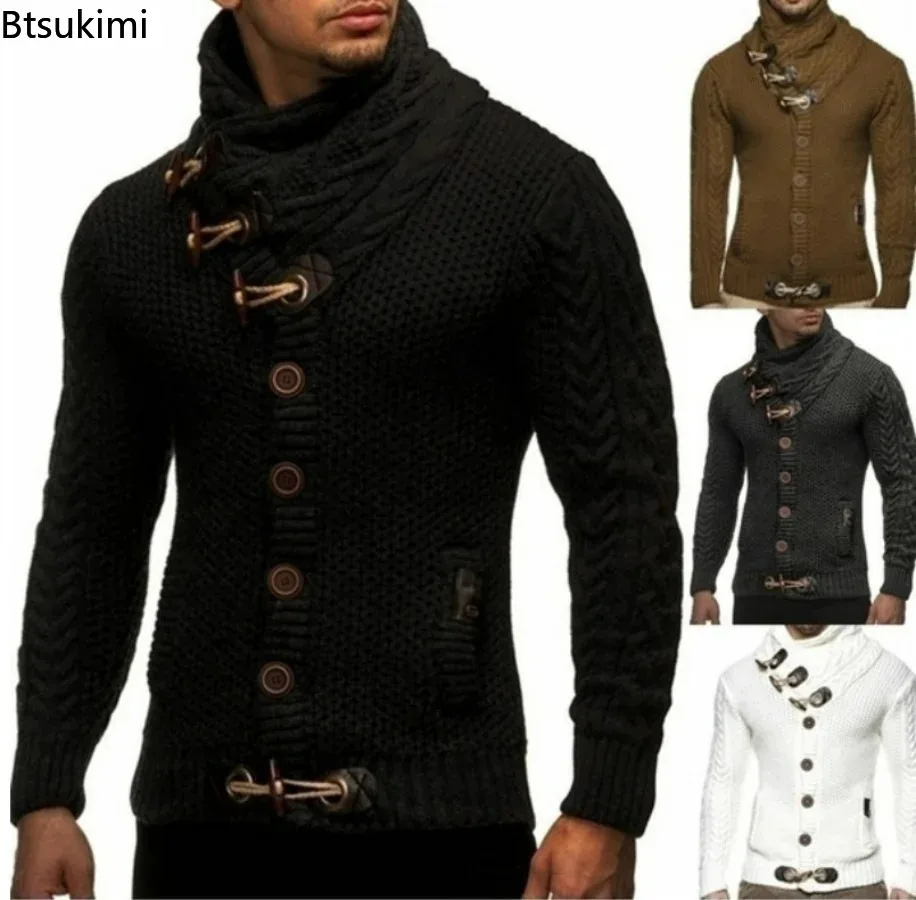 Zdjęcie Męskie Swetry Streetwear – Ciepłe i Stylowe Płaszcze na Jesień i Zimę