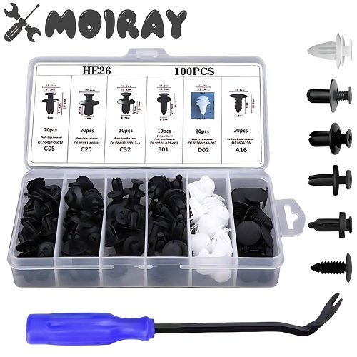 Image de Clips de Retention Plastique pour Voiture - Kit Universel