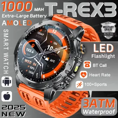 Image de Montre Connectée T-Rex 3 - Étanche IP69K, GPS & Appels Bluetooth
