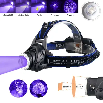 Image de Lampe Frontale LED Tactique - Zoomable & Puissante