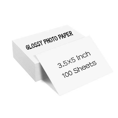 Bild von HUSPER 100 Blatt 3R glänzendes Fotopapier, 8,9 x 12,7 cm, 180/200/230 g/m2, Inkjet, kompatibel mit grauer Rückseite für den Einsatz im Home-Office