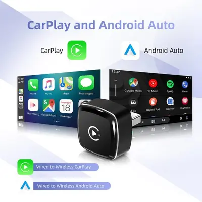 Image de Adaptateur CarPlay Sans Fil 2025 - Android Auto & AI
