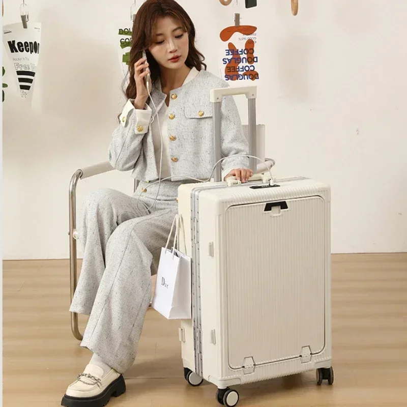 Image de Valise Roulante Ultra-Légère avec USB & Porte-Gobelets