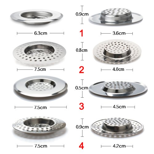 Imagen de Colador de Fregadero de Cocina en Acero Inoxidable con Filtro de Rejilla y Malla Protectora contra Obstrucciones – Accesorio Duradero para Drenaje Eficiente