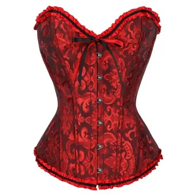 Image de Corset Dentelle Florale Vintage - Style Burlesque & Gothique