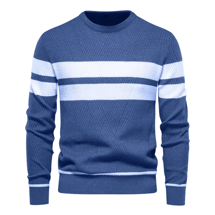 Image de Pull Homme Patchwork Col Rond - Style Automne