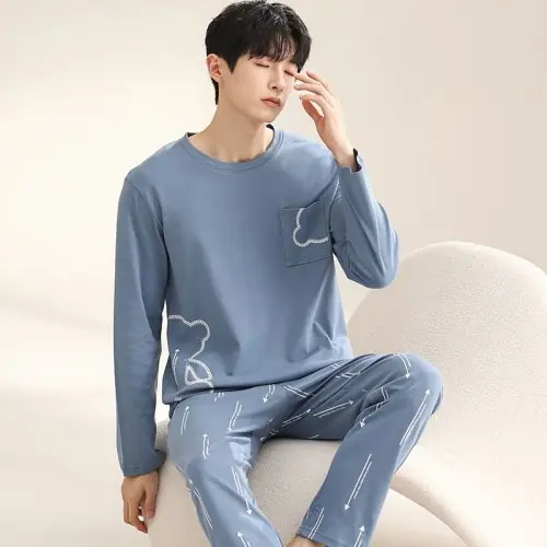 Image de Pyjama Homme Coton Longue Manche - Confort Automne 2024