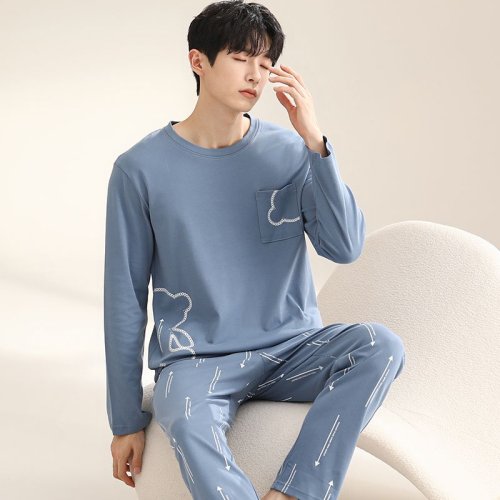 Image de Pyjama Homme Coton Longue Manche - Confort Automne 2024