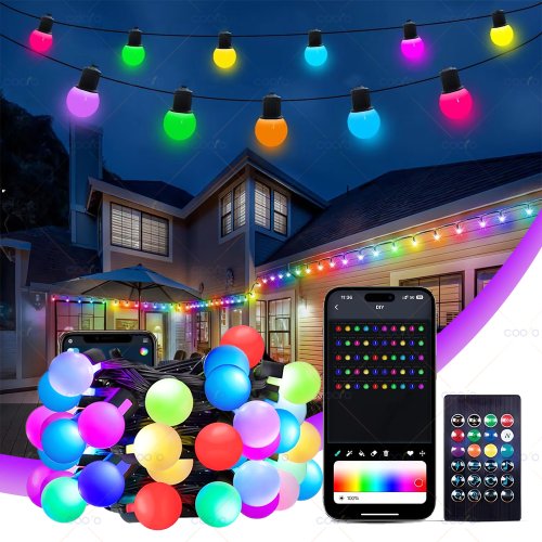 Immagine di Luci LED RGB a Filo WS2812B 10 Metri e 5 Metri con Controllo Bluetooth, App Smart e Telecomando - Decorazione per Giardino, Feste e Natale