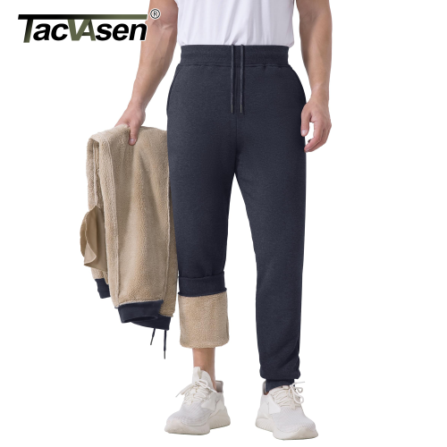 Bild von TACVASEN Sherpa Fleece Gefüttert Jogginghose Herren Verdicken Warme Winter Hosen Outdoor Wandern Laufen Athletische Jogger Männliche Hosen