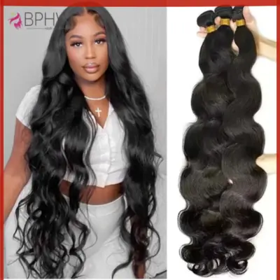 Image de Extensions de Cheveux Naturelles Body Wave Remy - Lot Indien 100% Naturel